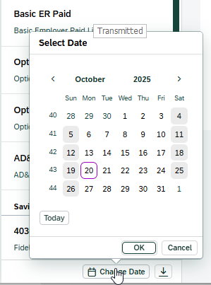 Change Date of Benefits 