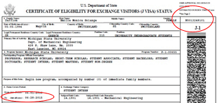 DS‐2019:   DS-2019/SEVIS # DS-2019 Expiration Date (Box 3: Form Coverage Period To mm/dd/yyyy:)